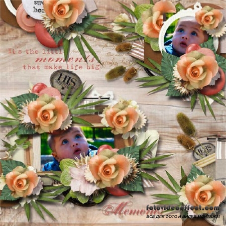 Цифровой скрап-набор - Wood and Roses