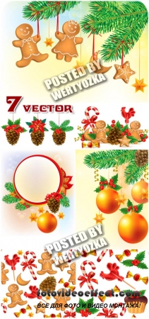    / Christmas tree and decorations - vector stock