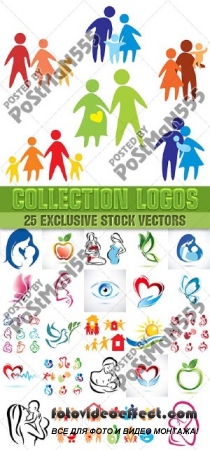   -   | Happy family - collection of logos, 