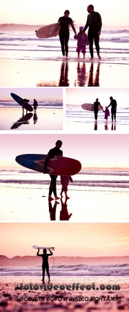  Stock Photo: Female surfer