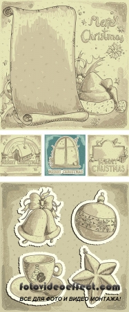 Stock: Christmas vintage background 2