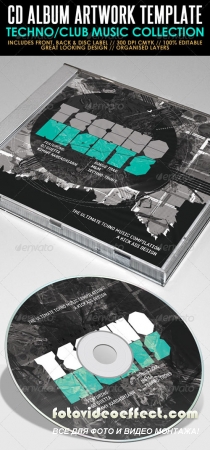 Techno Nights Mixtape CD Artwork PSD Template