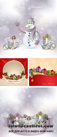 Stock: Christmas illustration with gift boxes