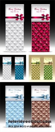 Stock: Banners or gift card with bow geometric