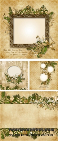 Stock Photo: Christmas background with a border
