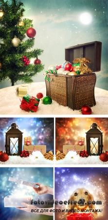Stock Photo: Christmas lantern with ornaments