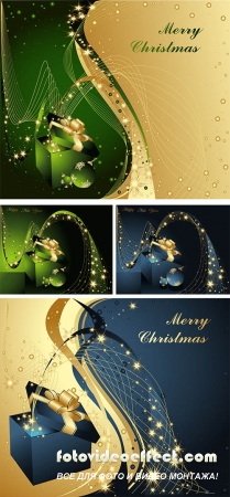 Stock: Christmas backgrounds and gift boxes 2