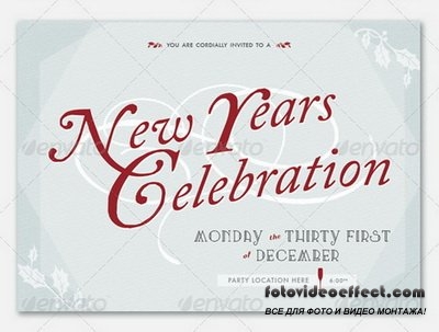 GraphicRiver - New Years Celebration Invitation Postcard - 3675942