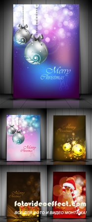 Stock: Beautiful Merry Christmas greeting card
