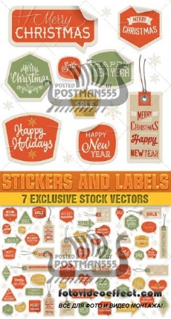   ,     | Stickers holiday discounts, Christmas and New Year, 