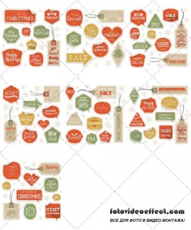   ,     | Stickers holiday discounts, Christmas and New Year, 