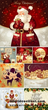 Stock: Christmas illustration with Santa Claus