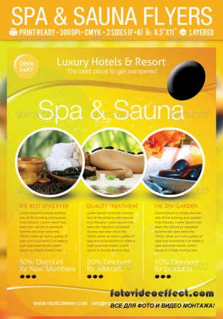 Spa & Sauna Flyers PSD Template