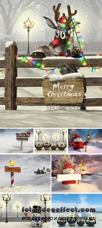 Stock Photo: Merry Christmas wood sign