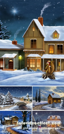 Stock Photo: Enchanted Christmas landscape 