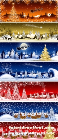 Stock Photo: Christmas banner with Santa Claus