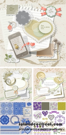 Stock: Scrapbook elements in vintage stile