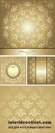  Stock: Pattern with gold ribbon