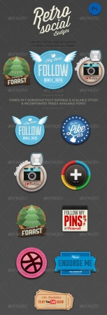 9 Retro Social Media Badges