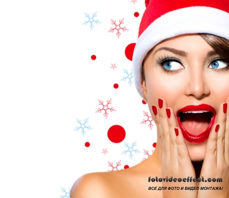 Beautiful girl and Christmas - stock photo