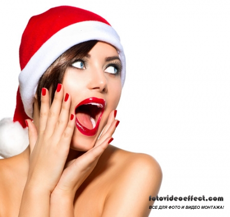 Beautiful girl and Christmas - stock photo