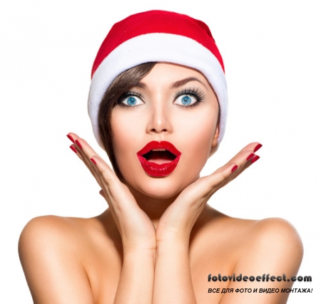 Beautiful girl and Christmas - stock photo