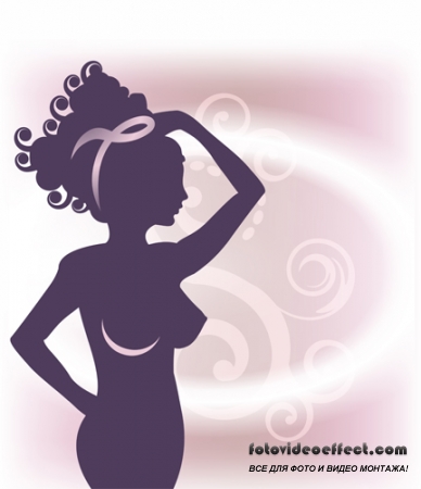  Stock: Stylish girls, female silhouettes