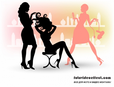  Stock: Stylish girls, female silhouettes