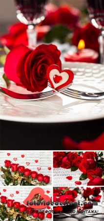  Stock Photo: Place setting for Valentine's day