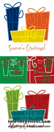 Stock: Funky gift Christmas card in vector format