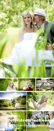 Stock Photo: Beautiful wedding couple 2