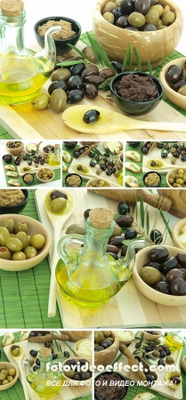  Stock Photo: Olive and oil 