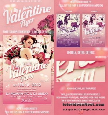 GraphicRiver - My Funny Valentine Flyer | 3 Colors Versions - 1366180