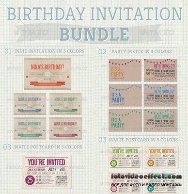 GraphicRiver - Birthday Invitation Bundle - 654460
