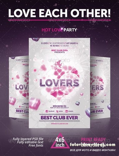 GraphicRiver - Valentine's Day, Lovers Party Flyer - 6542442