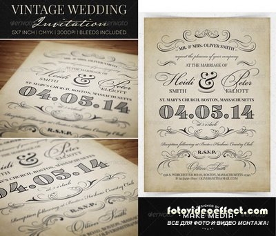 GraphicRiver - Vintage Wedding Invitation - 6603909
