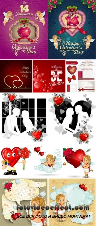 Stock: Heart Valentine and cupids