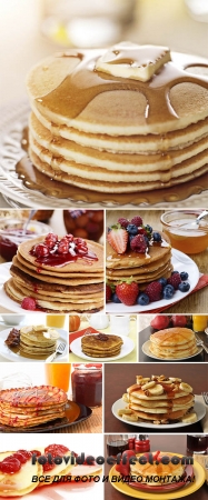 Stock Photo: Breakfast food - stack of pancakes