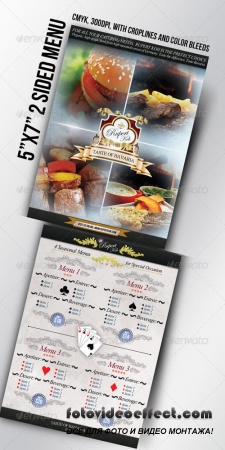 5x7 Restaurant / Catering / Cafe menu