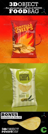 3D Object  Food Bag Mock-up