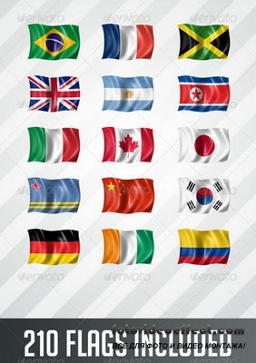 GraphicRiver - 210 Flags MockUp in High Resolution - 6682071