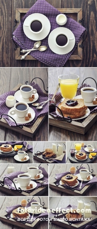 Stock Photo: Breakfast on a tray