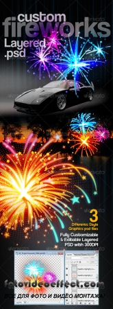 Custom Fireworks Layered PSD