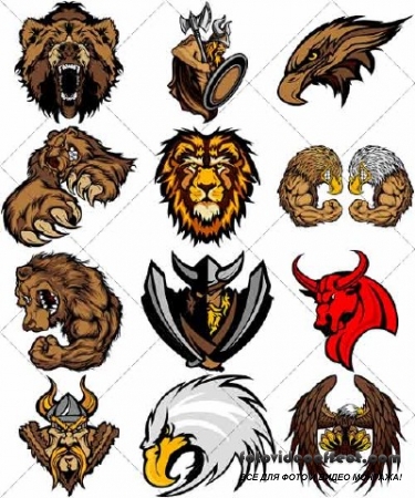   , , , , , ,  | Mascots sports teams, pirate, viking, bear, bulldog, wolf, grizzly - 