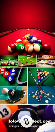 Stock Photo: Billiard balls on table