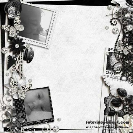 Винтажный экстравагантный скрап-комплект - Blanco & Negro 