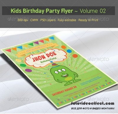GraphicRiver - Kids Birthday Party Flyer - Volume 02