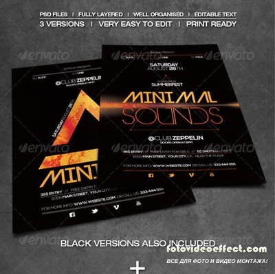 GraphicRiver - Minimal Sounds Flyer Template - 6943344