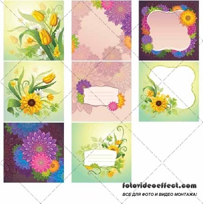        | Beautiful flowers and leaves for invitation Cards, 