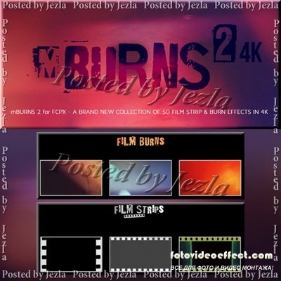 motionVFX - mBurns 2: 50 film strip & burn effects in 4K